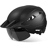 【Occhiali e visiera per casco da bici elettrico magnetico】: casco da bicicletta elettrico Junjam con visiera e occhiali, è un casco da bici ideale per qualsiasi scooter, bici da strada, touring, motoslitta, moto d'acqua o bici da equilibrio. Puoi mettere insieme gli occhiali e la visiera, non solo puoi proteggere gli occhi dalla luce solare, ma puoi anche proteggere il tuo viso dalla sabbia e dal vento. Inoltre, non interferirà con l'uso dei propri occhiali.