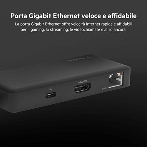 Adattatore hub multiporta 5 in 1 ottimizzato per Chromebook con porta HDMI 4K a 60 Hz, USB-C Power Delivery da 86 W, Gigabit Ethernet, 2 USB-A Gen 1, design ridotto, portatile e compatto - Hub USB - Immagine 5