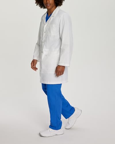 Landau Essentials Unisex Relaxed Fit 5-Pocket 4-Button Mid-Length Lab Coat 3174