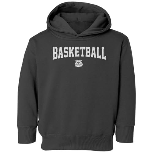 DREAM EVERLY Vintage Basketball Des Moines Apparel - Bulldog Fans Toddler Hooded Sweatshirt (Black, 5T)