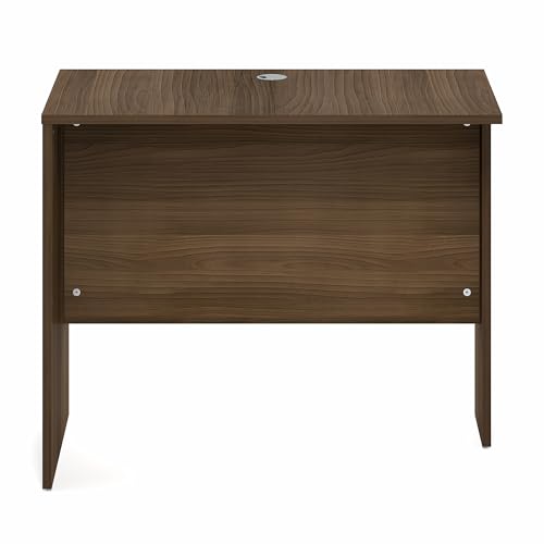 Image of Furinno Roger Office Desk Return, 35 Inch Rectangular Desk Return for Executive Desk, Reversible with Cord Grommet, Scratchproof and Water-Resistant, for Home Study, Office, Modern Walnut