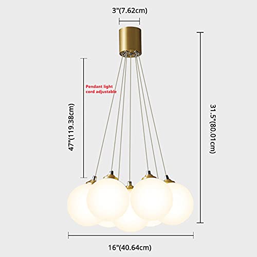 Lustre moderne à 7 globes solution éclairage sans éblouissement doré