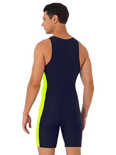 Sun Protection Swimsuit for Men Short Sleeve Rash Guard Wetsuit One-Piece Swim Surfing Suit3