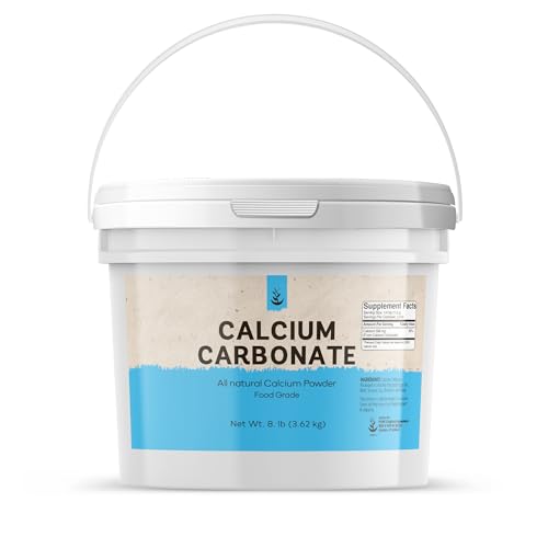 Pure Calcium Carbonate Powder (1 Gallon, 8 lb) Multi-Purpose Powder, Dietary Supplement, Antacid, Acid Neutralizer, Food Preservative, Brewing/Wine Making, Reusable Plastic Bucket