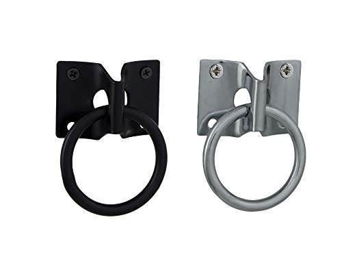 Equestrian Stainless Steel Cross Tie Ring, Black or Chrome (Packs of 2, 4 or 10) (Black, 10 PACK) 