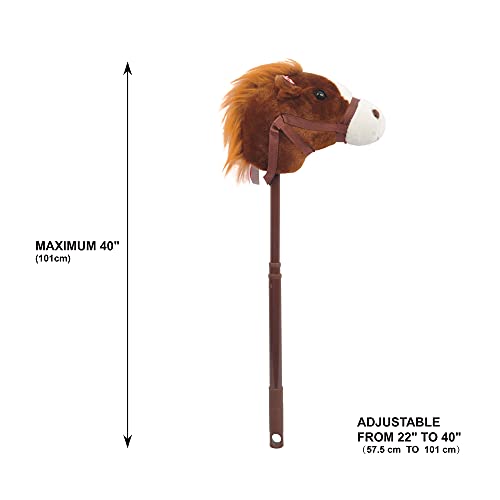 Linzy Plush 36'' Riding Stick, With Galloping Sounds, Adjustable Telescopic Stick, Adjust To 3 Different Sizes, Kids Of Different Ages, Dark Brown (A-20216Db) #TOP2