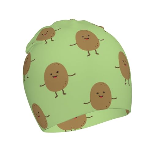 Rqzwdq Garden Potatoes Pattern Kids Beanie Hats Warm Knit Beanie Cap Skull Caps Gifts Decor for Boys Girls White