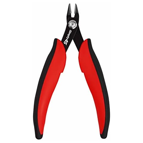 Simply45 5″ Premium Flush Cutter Tool Kit - High Carbon Steel Wire Stripper for Electricians - Ideal for LAN Cable Wires, Jewelry, Electronics - Enhanced Precision, Comfort & Durability Cover