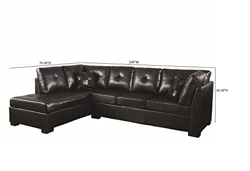 Darie Sectional Sofa With Left-Side Chaise Black #TOP1