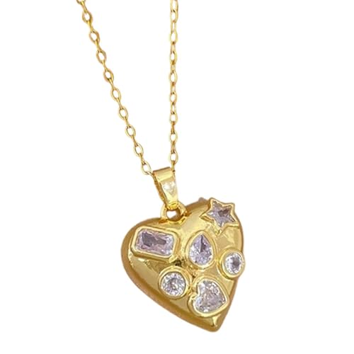 Ruwshuuk Collar Colgante Metálico Mujer Moderno Tendencia | Joyería en Acero Titanio con Baño de Oro | Collar Gargantilla con Colgante de Flor,para de Graduación, Citas, Vacaciones, Viajes y Ocasiones