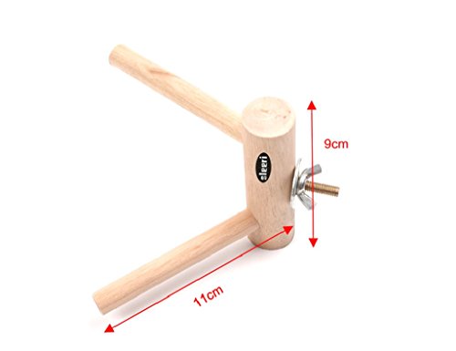 Image of Small Parrot Perch Stand Wood Bird Stands Pet Parakeet Budgie Playstand Grinding Birdcage Cage Accessories