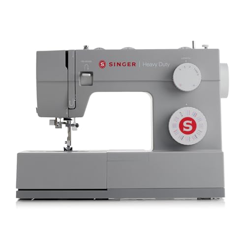 Singer 4452 Máquina de Coser Resistente con 110 Aplicaciones de Puntada, Marco de Metal, enhebrador de Agujas Integrado y Kit de Accesorios de Alta Resistencia, Coser fácil, Gris