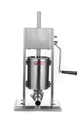 Stainless Steel Vertical Sausage Stuffer,Sliver,Dual Speed, Easy Clean Up Sausage Maker (7Lb/3L) #TOP5