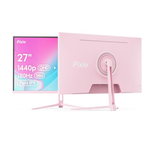 Image of Pixio PX278 Wave Pink 27 inch 180Hz Refresh Rate Quad HD 1440p Resolution Fast IPS Panel 1ms GTG Response Time Built-in Speakers Gaming Monitor with AMD FreeSync