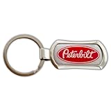 Peterbilt Chrome Metal Keychain, Medium, Red