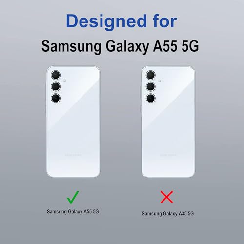 Image of amazon basics Back Case Cover for Samsung Galaxy A55 5G | Magnetic Case with Built-in Metal Ring | Supports Mag-Safe Charger, Wallet & Car Mount | Shockproof Hybrid PC + TPU | Black