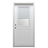 National Door Company EMJ684BLPR26R Steel Primed, Right Hand In-swing, Prehung Door, 1/2 Lite 2-Panel, Clear Glass with RLB, 30' x 80'