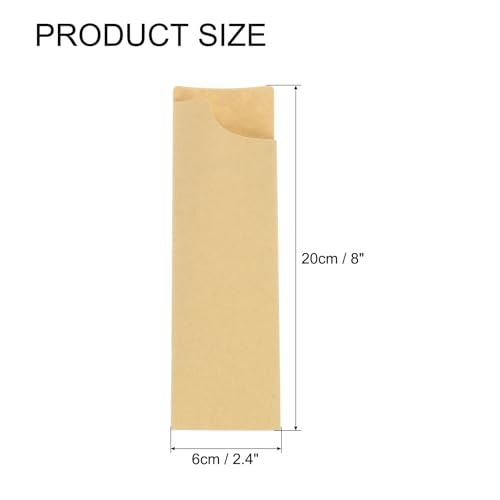 Fundas desechables para cubiertos a prueba de aceite en papel kraft resistente de 100 unidades 3