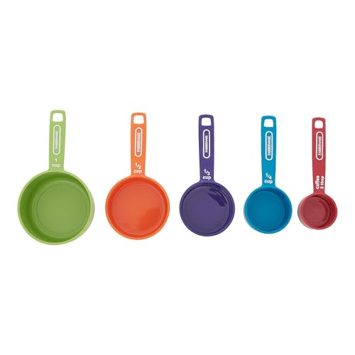 FARBERWARE 5-Piece Measuring Cup Set with Coffee Scoop, Durable Plastic Nesting Measuring Cups with Easy-Read Markings, BPA-Free, Dishwasher Safe - image 9