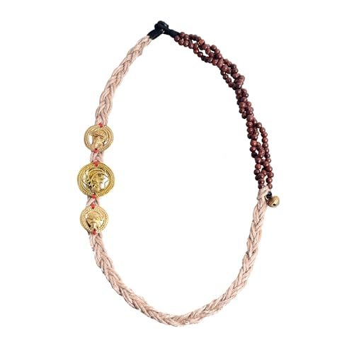 Image of AAKRITI ART CREATIONS Boho & Tribal Handcrafted Necklace Collection | Jute, Wooden & Brass Pendant Designs | Ethnic Collar, Loop & Statement Jewelry for Women | Artisan Festival & Everyday Wear