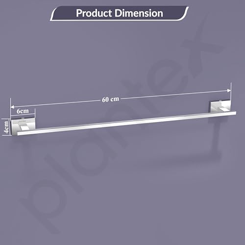 Image of Plantex 304 Grade Stainless Steel 24 inch Bathroom Single Towel Rod /Towel Holder /Towel Hanger /Towel Bar /Stand /Bathroom Accessories - Benz (Chrome)