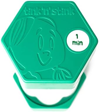 Tink n Stink Sand Timers for Children  Colourful Hourglass Sand Timers for Classrooms, Home, Brushing Teeth, Gamer Timer (Green 1 Minute Timer)
