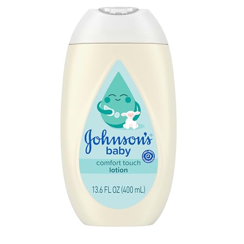 Johnson's Baby Comfort Touch Newborn Baby Face & Body Lotion, Silky Moisturizing Lotion, Baby Essentials, Hypoallergenic, No added Parabens &Dyes, 13.6 fl. oz