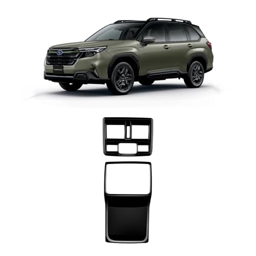 VKINGER 新型 スバル フォレスター SL系 パーツ アームレスト収納ケースパネル エアコン吹き出し口パネル センターコンソールパネル インテリアパネル 内装 カスタム パーツ アクセサリー (ピアノブラック, エアコン吹き出し口+センターコンソール