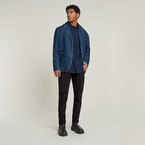 Pantalon Rovic G-Star Cargo Noir Coupe Ajustée pour Éviter les Genoux Déformés