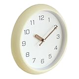 Fdit Orologio da Parete Decorativo in ABS Silenzioso, Senza Ticchettio, Facile da Leggere per la Scuola di Home Office, Dimensioni 12 Pollici (Beige #12)