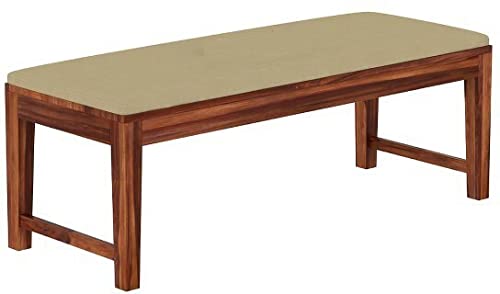 Image of AADITYA WOODS Solid Sheesham Wood Six Seater Dining Table Set with Chairs for Living Room Wooden 6 Seater Dining Table Set for Office Restaurant Modern Dining Room Set- Honey Teak & Cream