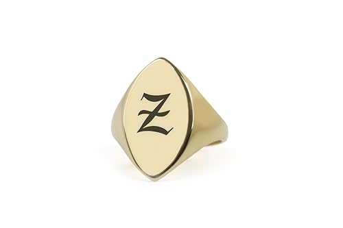 Bijoux en forme de marquise gravée cadeau bague lettre gothique