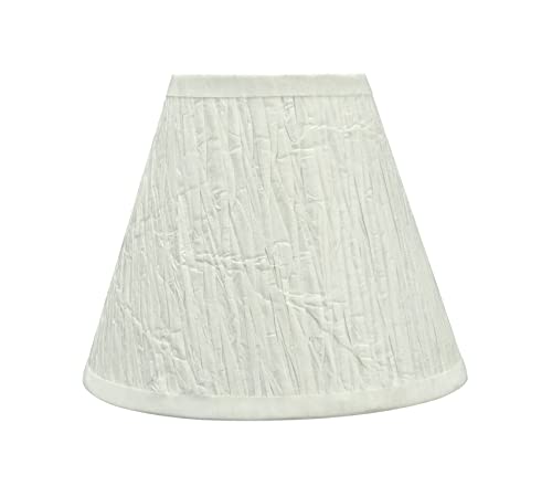 Image of Aspen Creative 32114-2A Small Hardback Empire Shape Chandelier Clip-On Lamp Shade Set (2 Pack), Transitional Design in Off White, 6 inch bottom width (3 inch x 6 inch x 5 inch)