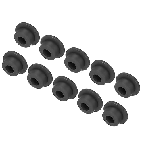 Image of UXCELL High Temp Silicone T-Shaped Rubber Stopper Hole Plugs - Dia 20mm /0.78 inch, Black, Pack of 10 (OD 28mm) - Waterproof & Sealing Plugs for Powder Coating & Plating