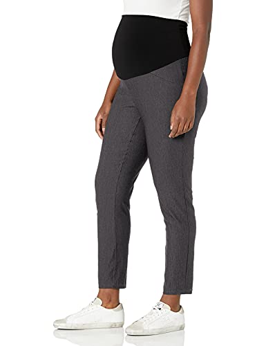 Three Seasons Maternity Women's Maternity Slim Fit Ankle Dress Pant, Heathered Charcoal, XXL