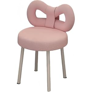 WhiteForest メイクアップチェア 姫系 金属製 ダイニングチェア コーヒー時用 装飾 ホーム 家庭用 レジャー ドレッサー椅子 おしゃれ 背もたれ かわいい リビングチェア モダン シンプル (ピンク)