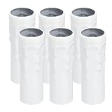 VIAPUICE Candle Sleeves for E14 Chandeliers 3.2 Inch 6 Pcs - 24mm I.D. Metal Socket Covers with Dripping Candelabra Base, Light Bulb Accessories for Lamps DIY Lighting Fixture, White