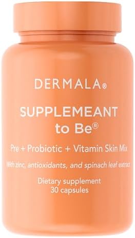 Dermala #FOBO SUPPLEMEANT to Be Acne Supplement | All Natural Daily Prebiotics Probiotics Vitamins Skin Mix with Zinc | Improve Clear Blemish-Free Radiant Skin Through Balancing Gut Health