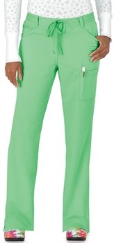 NrG by Barco Women's Junior Fit 4 Pocket Tie Front Straight Leg Scrub Pant, White, X-Large