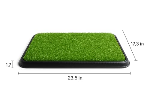 Image of Dog Grass Pad with Tray - Indoor Dog Potty Training Toilet with Artificial Grass Patch for Puppies & Small Dogs - Washable Puppy Litter Box with Refill Pads Available (Dog Grass with Tray)