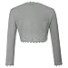 Chal para Mujer con Cárdigan Manga Corta Bodycon Frente Abierto 3/4 Gris...