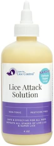 Kapow 4oz Head Lice Attack Solution that Kills Lice & Eggs - Non-Toxic, Pesticide-Free, Strong Yet Gentle Formula with Pleasant Scent, Safe for Sensitive Scalps and Family Use