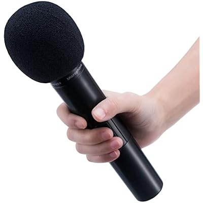 Mudder 10 Pack Microphone Covers Foam Microphone Windscreen Mic Covers Thick Handheld Stage Disposable Mic Pop Filter Suitable for Most Standard Black