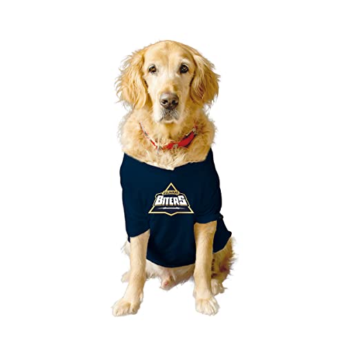 Image of Ruse Crew Neck Half Sleeves T-Shirt for Dogs IPL Replica Gujarat Biters Team Dog Cotton Jersey Printed Breathable Tees Apparel for Pet - Gift for Dogs (Chihuahuas, Papillons) (Blue, XXS)