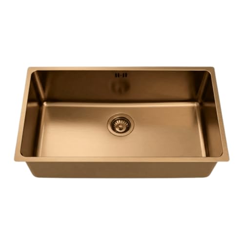 Essebagno Inoxa évier 1 cuve seule 76x44 en inox cuivre brossé
