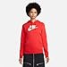 Nike Sportswear Club Fleece Women's Logo Pullover Hoodie (US, Alpha, Medium, Regular, Regular, University Red/White)