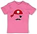 Baby Karneval und Fasching Kostüm - Pirat Kostüm - 6/12 Monate - Pink - Kinder Shirt Pirat - BZ02 - Baby Shirt für Mädchen und Jungen