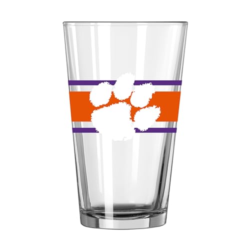 Image of Logo Brands NCAA 16 oz Pint Glass - Durable Glass With Bold Team Color- Chip-Resistant Rim Drinkware For Fans, Tailgates, Home Bars & Everyday Use