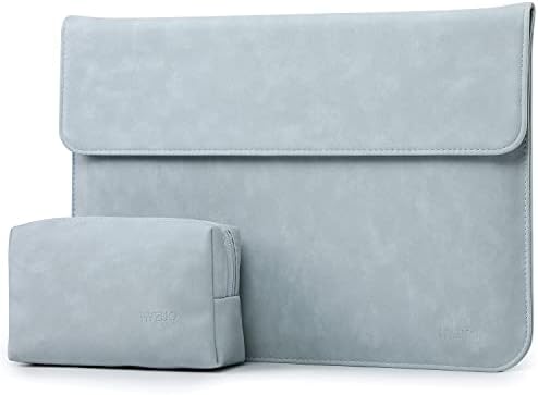 HYZUO 13.3-14 Inch Laptop Sleeve Compatible with MacBook Pro 14 M1 Pro/Max A2442 2021 2022, MacBook Air 13 2012-2017, 13.5 Surface Laptop 4/3/2/1, Faux Suede Leather Case with Accessory Bag, Khaki-H