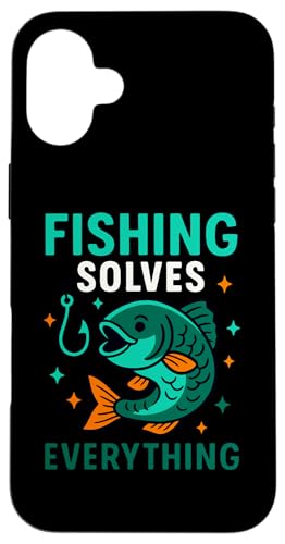 Fishing Solves Everything ʔtBbV[}[AfUC X}zP[X iPhone 16 Plus p